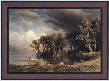framed  Albert Bierstadt The Coming Storm, Ta3078-1